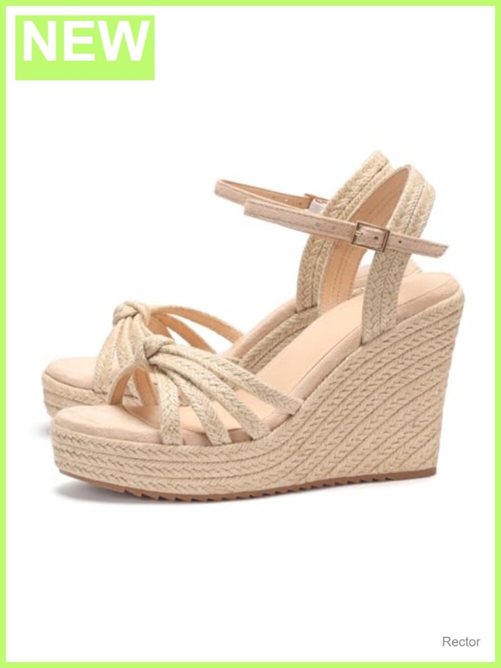 VICKI·VICKI Women's Espadrille Sandals 4.15'' Wedge Heel Ankle Strap Open Toe